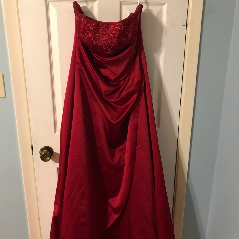 Formal wine gown from David’s bridal!